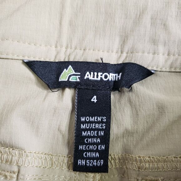 Allforth Womens Pants Size 4 Convertible Khaki Nesting 7" Zip Off Relaxed Fit - Picture 6 of 10